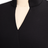 Wrap-Neck Pencil Midi Dress Belted Everyday