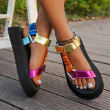 Iridescent Platform Sandals Cushioned Summer Shoes