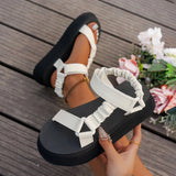 Iridescent Platform Sandals Cushioned Summer Shoes