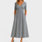 Eunice | Women's V Neck Midi Dress - Gray