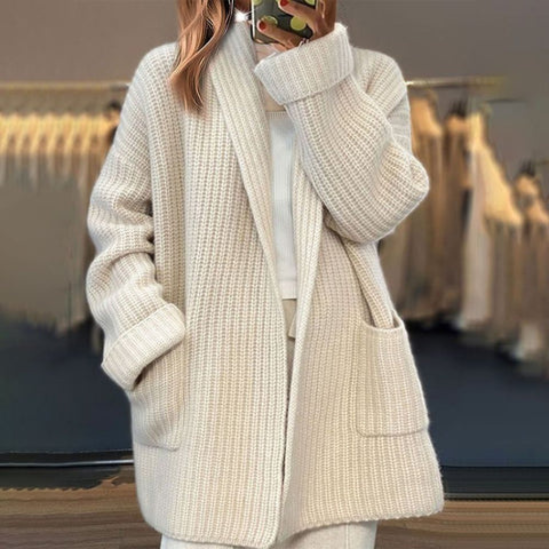 Sienna | Women's Oversized Wool Blend Chunky Coat - Camel