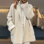 Sienna | Women's Oversized Wool Blend Chunky Coat - Camel