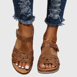 Orthopaedic Sandals Leather-Look Cushioned Sole