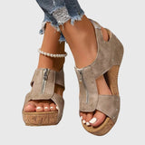 Orthopaedic Sandals Zip Fastening Cushioned Sole