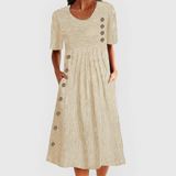 Striped Midi Dress Everyday Cotton Blend