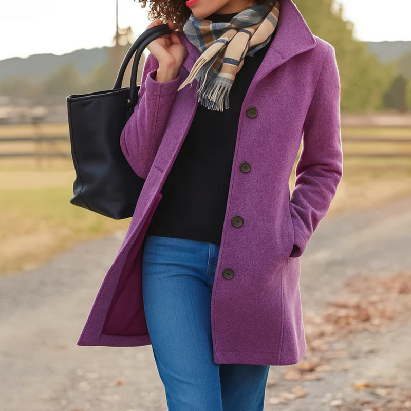 Paige | Women's Wool Blend Coat - Purple