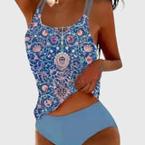 Printed Tankini Swimsuit Strappy Holiday Set