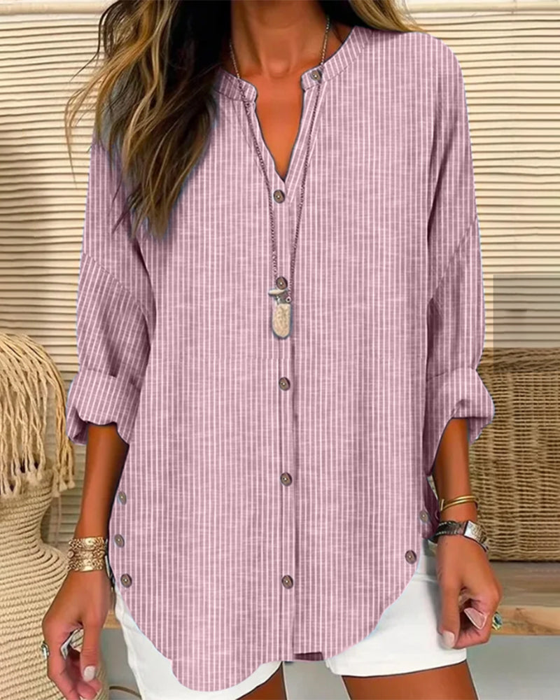 Anita | Women's Long Sleeve Oversized Blouse - Light Pink