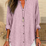 Anita | Women's Long Sleeve Oversized Blouse - Light Pink