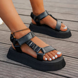 Iridescent Platform Sandals Cushioned Summer Shoes