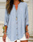Anita | Women's Long Sleeve Oversized Blouse - Blue