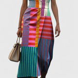 Multi-Colour Print Midi Dress Everyday Fit