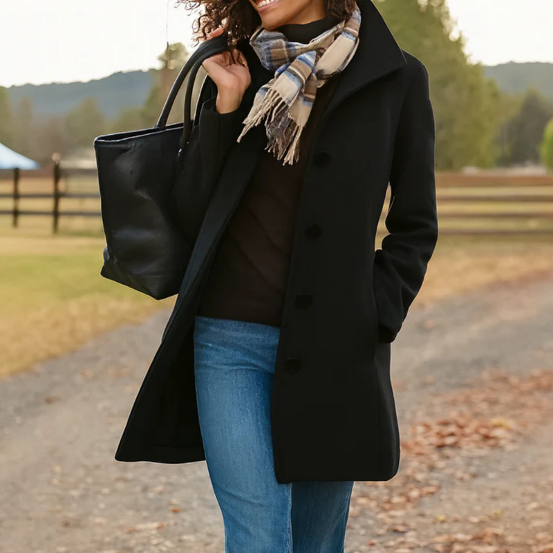 Paige | Women's Wool Blend Coat - Black