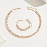 Rhinestone Fishtail Necklace Bracelet Set