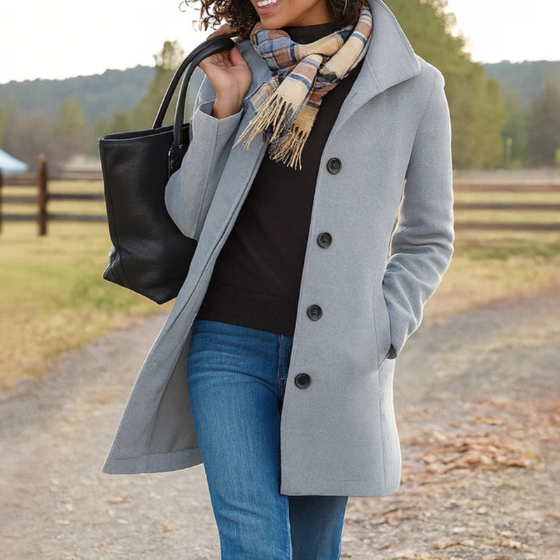 Paige | Women's Wool Blend Coat - Blue