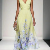 Floral Print Wedding Guest Dress Midi