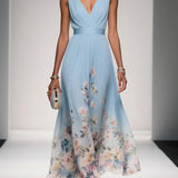 Floral Print Wedding Guest Dress Midi