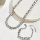 Rhinestone Fishtail Necklace Bracelet Set