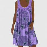 Boho Print Summer Dress Ethnic Everyday Dress