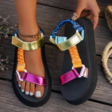 Iridescent Platform Sandals Cushioned Summer Shoes