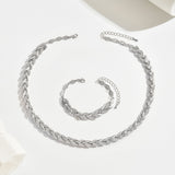 Rhinestone Fishtail Necklace Bracelet Set
