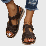 Orthopaedic Sandals Leather-Look Cushioned Sole