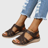 Orthopaedic Sandals Leather-Look Cushioned Sole