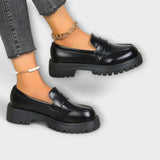 Orthopaedic Loafers Black Everyday Cushioned Sole