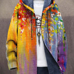 Alana | Women's Fleece Lined Hooded Cardigan - Rainbow