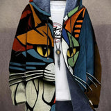 Alana | Women's Fleece Lined Hooded Cardigan - Retro