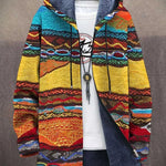 Alana | Women's Fleece Lined Hooded Cardigan - Multicolor