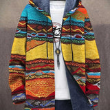 Alana | Women's Fleece Lined Hooded Cardigan - Multicolor