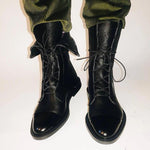 Rosie | Women's Leather Look Ankle Boots - Black