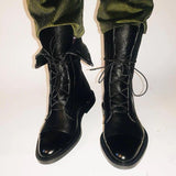 Rosie | Women's Leather Look Ankle Boots - Black