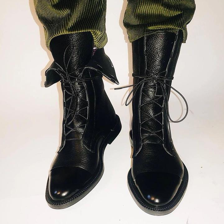 Rosie | Women's Leather Look Ankle Boots - Black