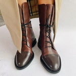 Rosie | Women's Leather Look Ankle Boots - Brown