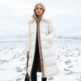 Winter Parka Faux Fur Hood Quilted Coat
