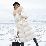 Winter Parka Faux Fur Hood Quilted Coat