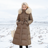 Winter Parka Faux Fur Hood Quilted Coat