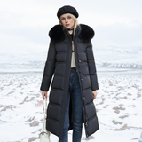 Winter Parka Faux Fur Hood Quilted Coat