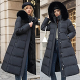 Winter Parka Faux Fur Hood Quilted Coat