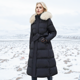 Winter Parka Faux Fur Hood Quilted Coat