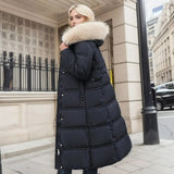 Winter Parka Faux Fur Hood Quilted Coat
