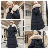 Winter Parka Faux Fur Hood Quilted Coat