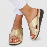 Orthopaedic Comfort Summer Sandals Slip-On Cross-Strap Cushioned Sole