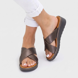 Orthopaedic Comfort Summer Sandals Slip-On Cross-Strap Cushioned Sole
