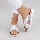 Orthopaedic Comfort Summer Sandals Slip-On Cross-Strap Cushioned Sole