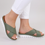 Orthopaedic Comfort Summer Sandals Slip-On Cross-Strap Cushioned Sole