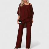 Two-Piece Trouser Set Off-Shoulder Wide-Leg