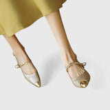 Orthopaedic Heels Pearl Strap Cushioned Sole